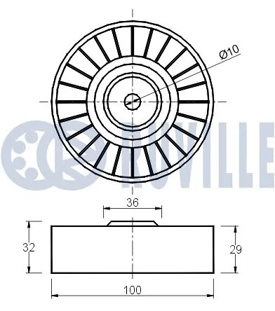 Deflection/Guide Pulley, V-ribbed belt