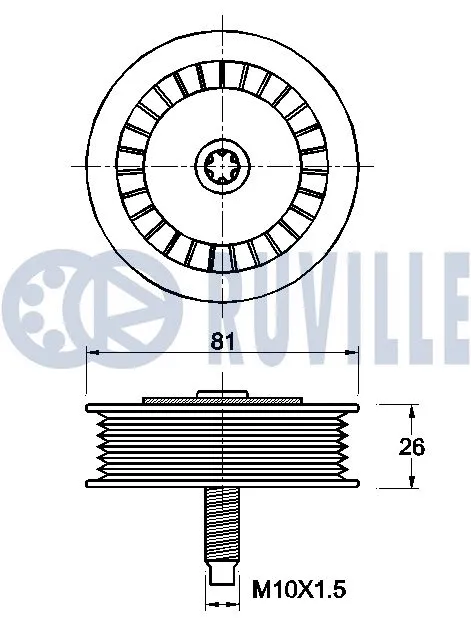Deflection/Guide Pulley, V-ribbed belt