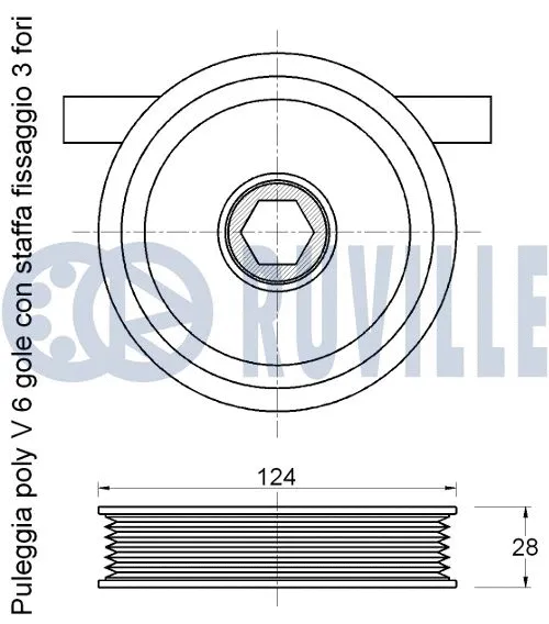 Deflection/Guide Pulley, V-ribbed belt