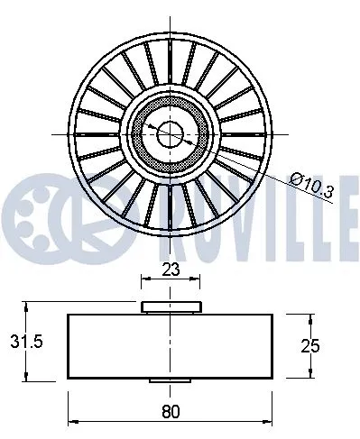 Deflection/Guide Pulley, V-ribbed belt
