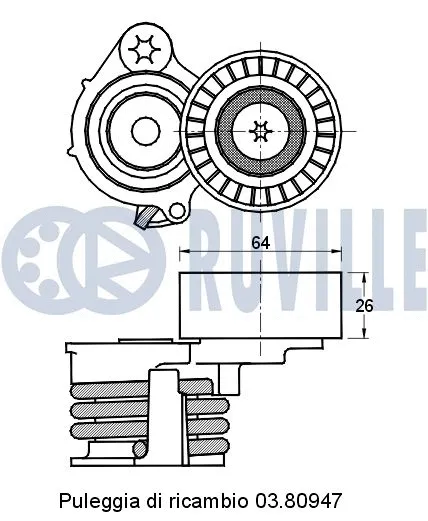 Belt Tensioner, V-ribbed belt