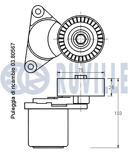 Belt Tensioner, V-ribbed belt
