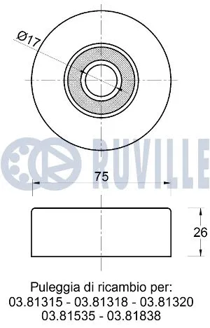 Deflection/Guide Pulley, V-ribbed belt