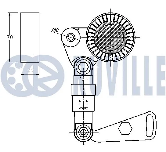 Deflection/Guide Pulley, V-ribbed belt