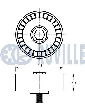 Deflection/Guide Pulley, V-ribbed belt