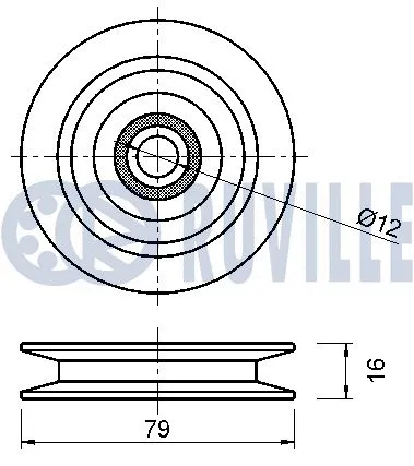 Deflection/Guide Pulley, V-ribbed belt