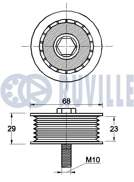 Deflection/Guide Pulley, V-ribbed belt