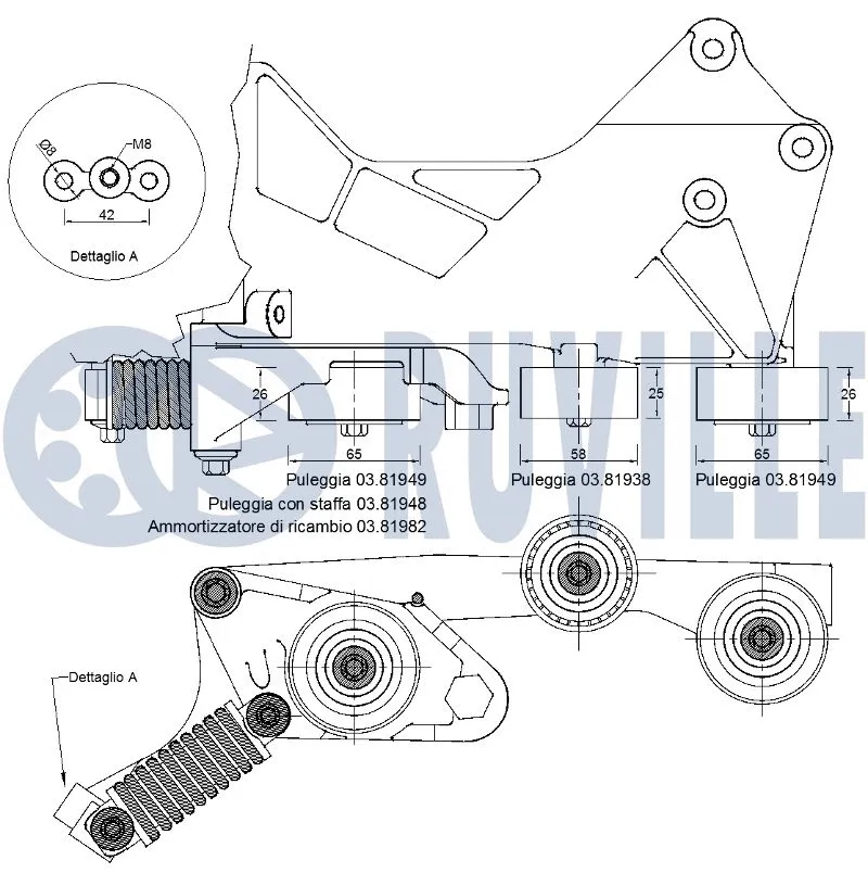 Belt Tensioner, V-ribbed belt