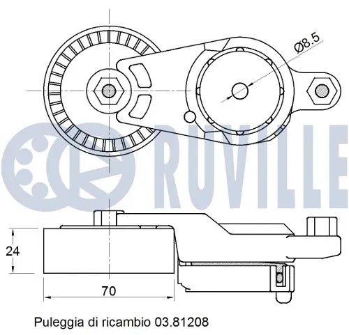 Tensioner Pulley, V-ribbed belt