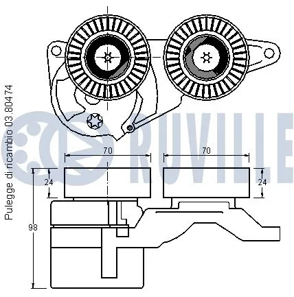 Belt Tensioner, V-ribbed belt
