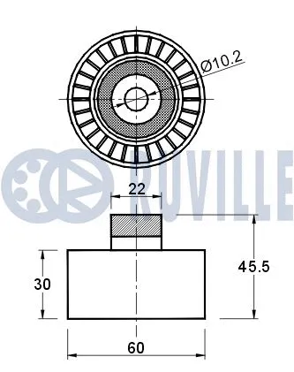 Deflection/Guide Pulley, V-ribbed belt