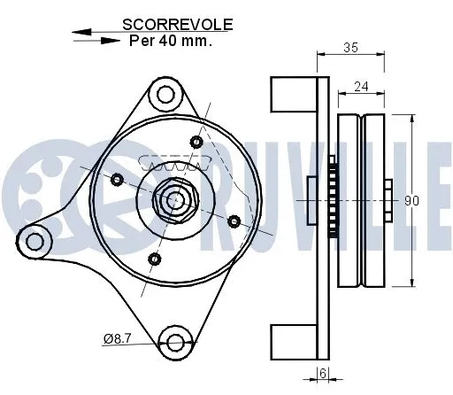 Belt Tensioner, V-ribbed belt