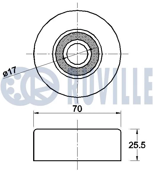 Deflection/Guide Pulley, V-ribbed belt