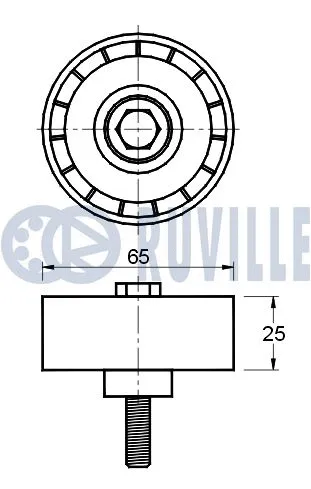 Deflection/Guide Pulley, V-ribbed belt