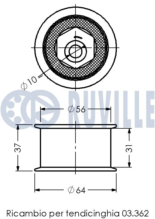 Deflection/Guide Pulley, timing belt