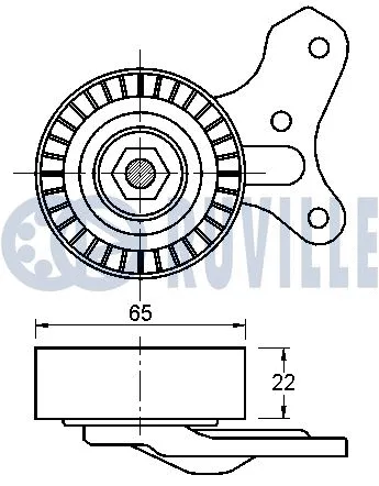 Deflection/Guide Pulley, V-ribbed belt
