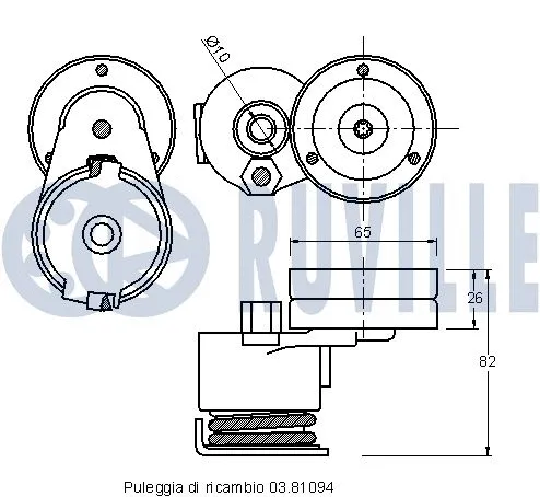 Belt Tensioner, V-ribbed belt