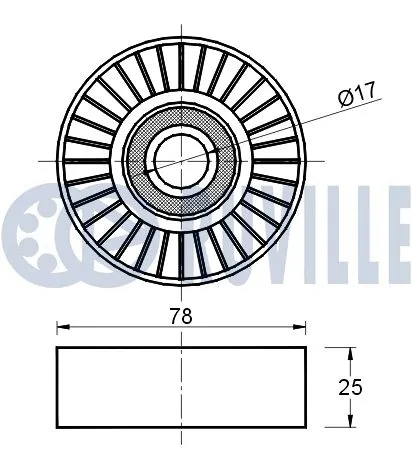 Deflection/Guide Pulley, V-ribbed belt