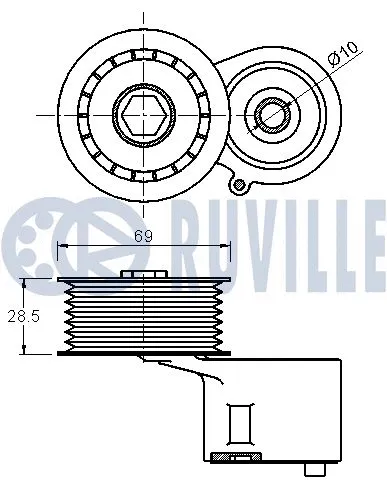 Belt Tensioner, V-ribbed belt