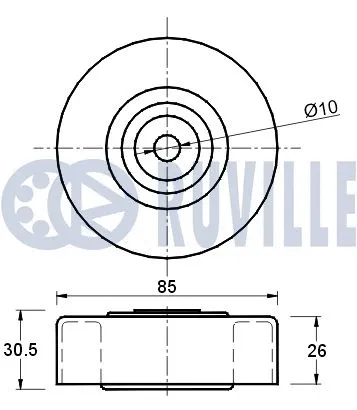 Deflection/Guide Pulley, V-ribbed belt