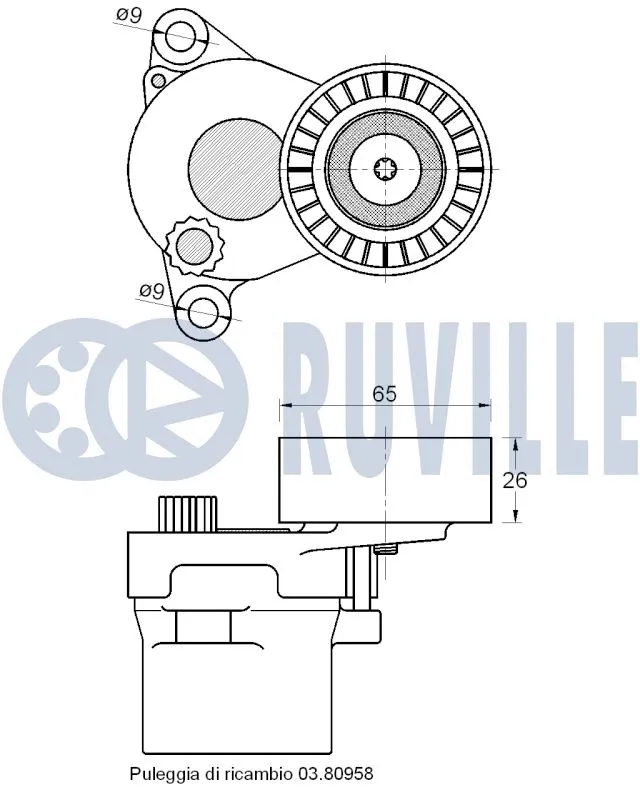 Belt Tensioner, V-ribbed belt