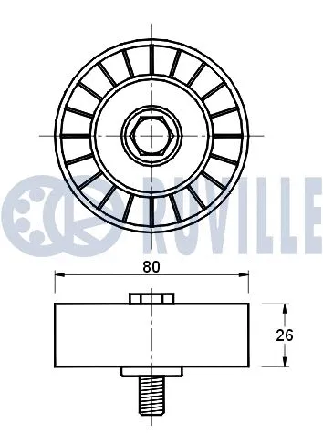 Deflection/Guide Pulley, V-ribbed belt