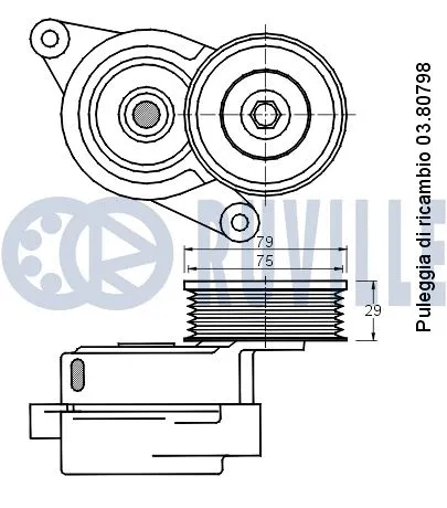 Belt Tensioner, V-ribbed belt