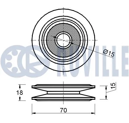 Deflection/Guide Pulley, V-ribbed belt