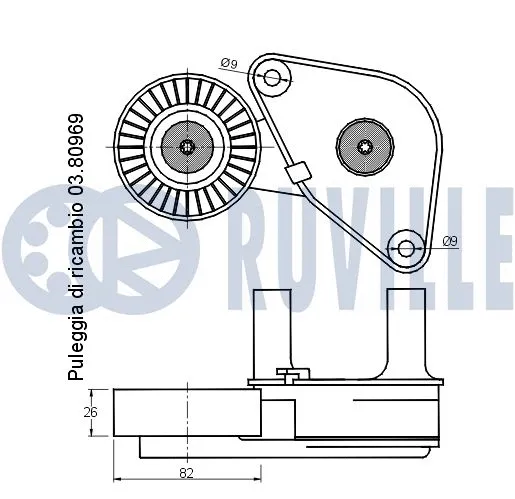 Belt Tensioner, V-ribbed belt