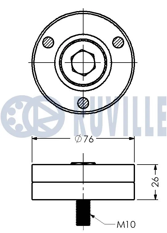Deflection/Guide Pulley, V-ribbed belt