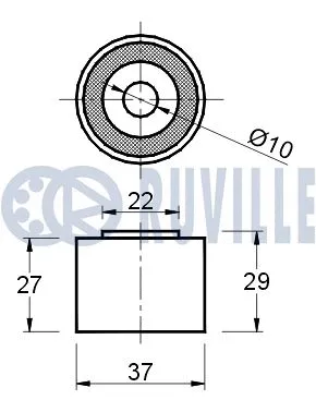 Deflection/Guide Pulley, V-ribbed belt