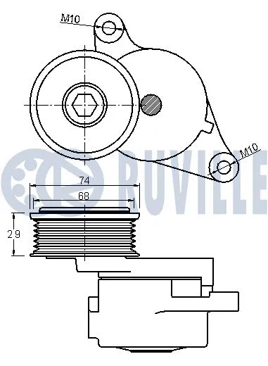 Belt Tensioner, V-ribbed belt