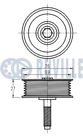 Deflection/Guide Pulley, V-ribbed belt
