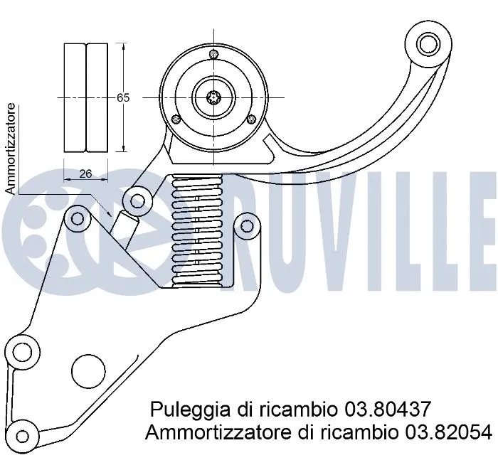 Belt Tensioner, V-ribbed belt