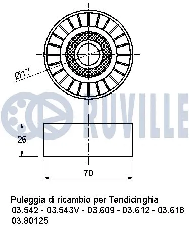 Deflection/Guide Pulley, V-ribbed belt
