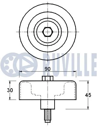 Deflection/Guide Pulley, V-ribbed belt