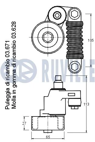 Belt Tensioner, V-ribbed belt