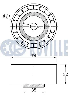 Deflection/Guide Pulley, V-ribbed belt
