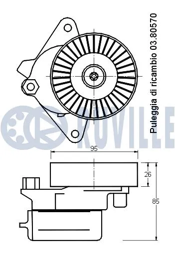 Belt Tensioner, V-ribbed belt