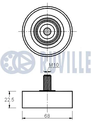 Deflection/Guide Pulley, V-ribbed belt