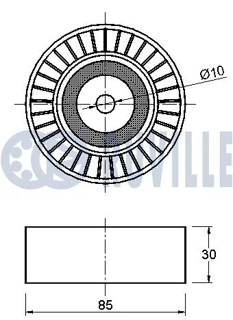 Deflection/Guide Pulley, V-ribbed belt