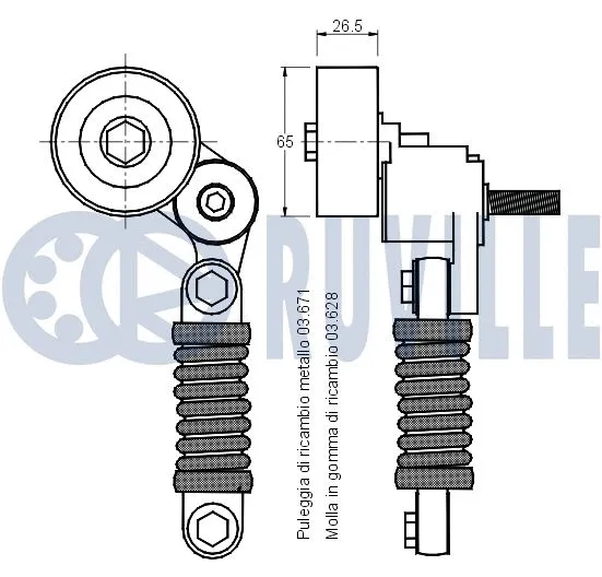 Belt Tensioner, V-ribbed belt