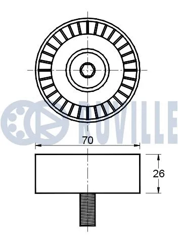 Deflection/Guide Pulley, V-ribbed belt