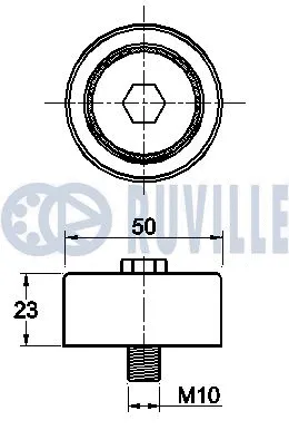 Deflection/Guide Pulley, V-ribbed belt