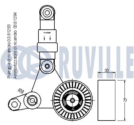 Belt Tensioner, V-ribbed belt