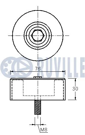 Deflection/Guide Pulley, V-ribbed belt