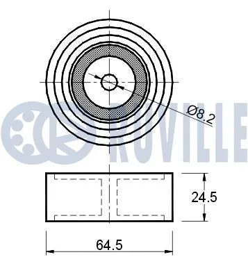 Deflection/Guide Pulley, V-ribbed belt