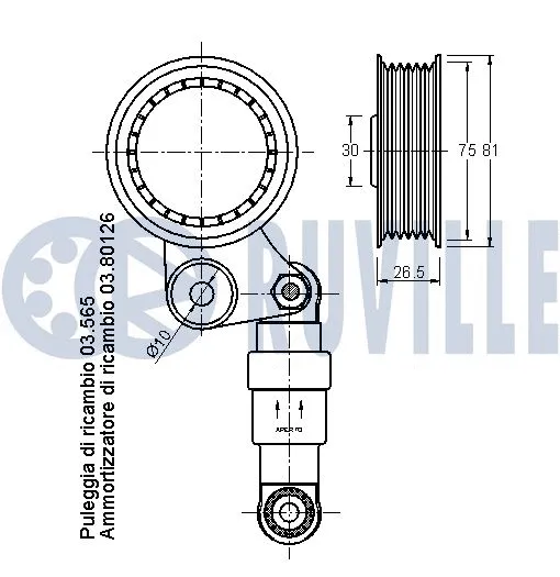 Belt Tensioner, V-ribbed belt