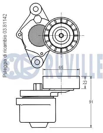 Belt Tensioner, V-ribbed belt
