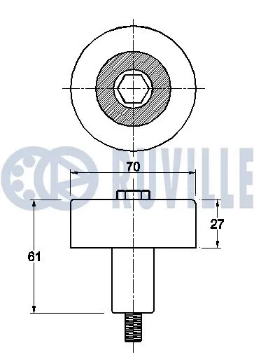 Deflection/Guide Pulley, V-ribbed belt